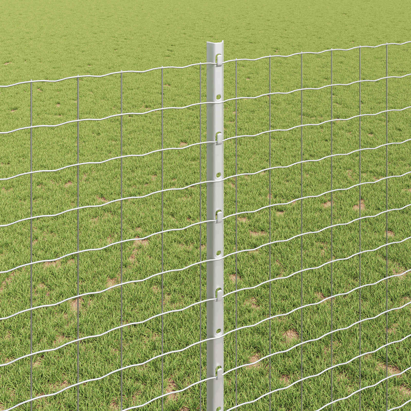 Fence with Post Silver 1.4 x 10 m Steel