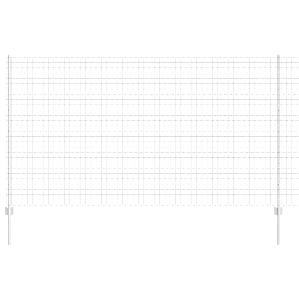 Fence with Post Silver 1.4 x 10 m Steel