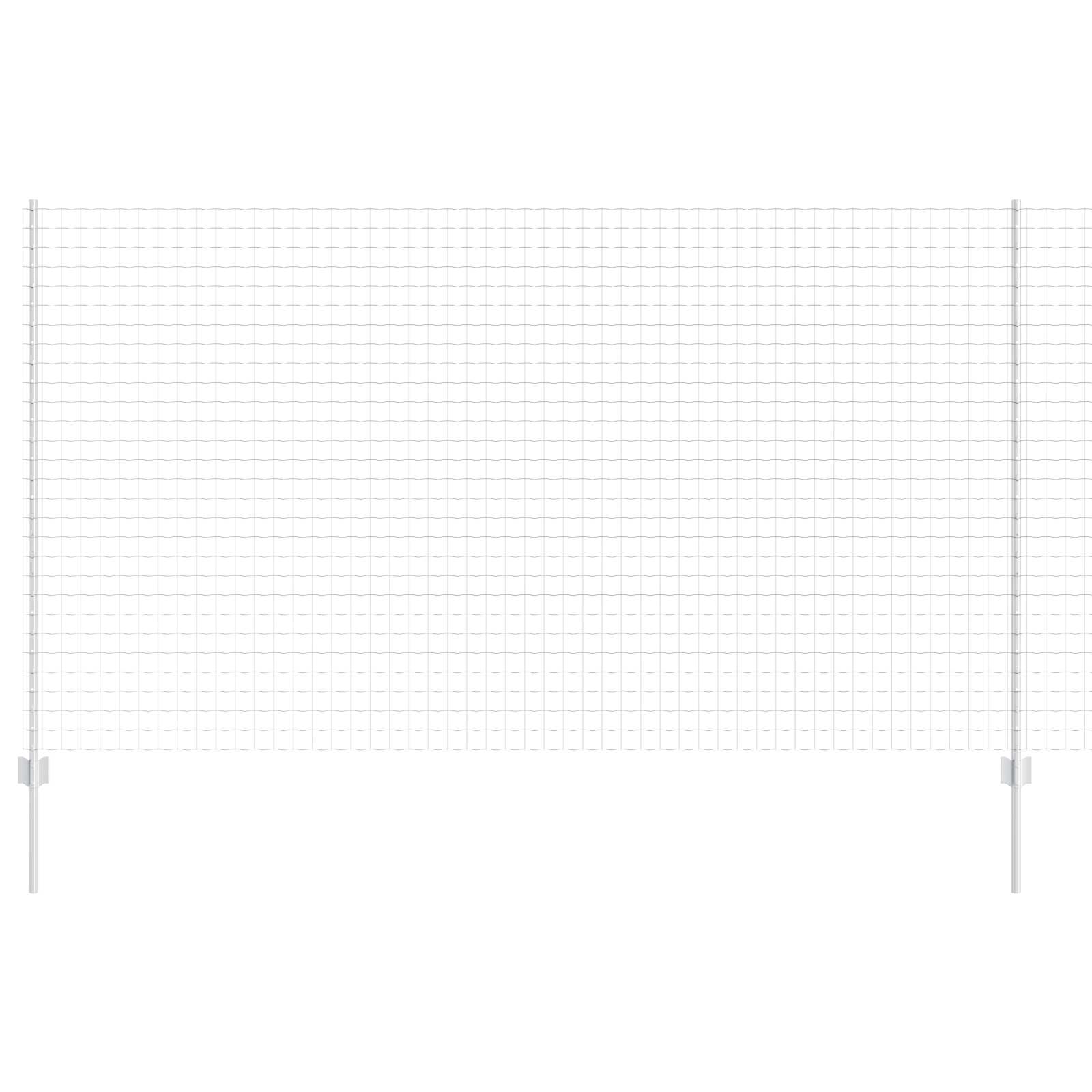 Fence with Post Silver 1.4 x 10 m Steel