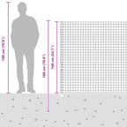 Fence with Post Silver 1.4 x 10 m Steel