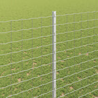 Fence with Post Silver 1.5 x 10 m Steel