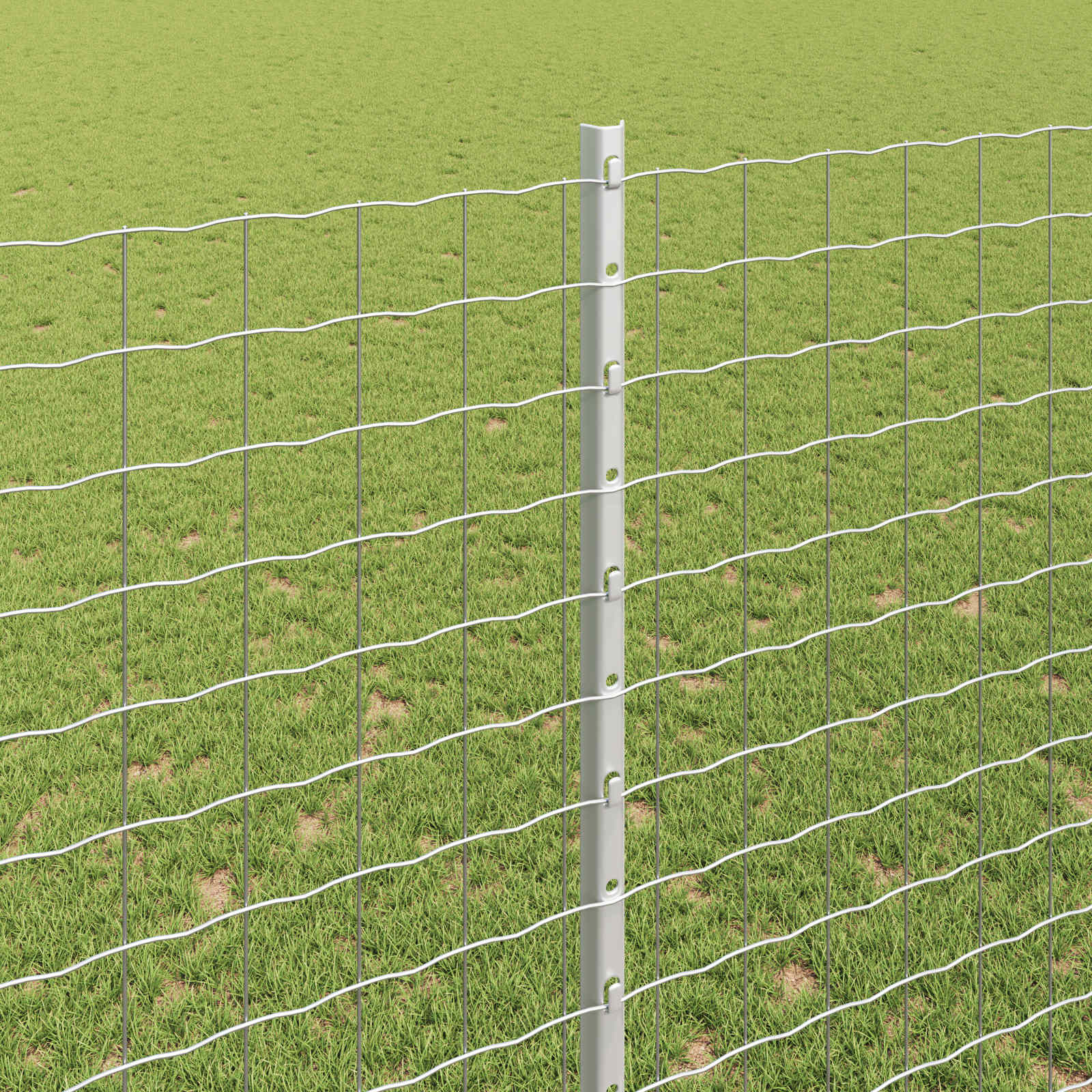 Fence with Post Silver 1.5 x 10 m Steel