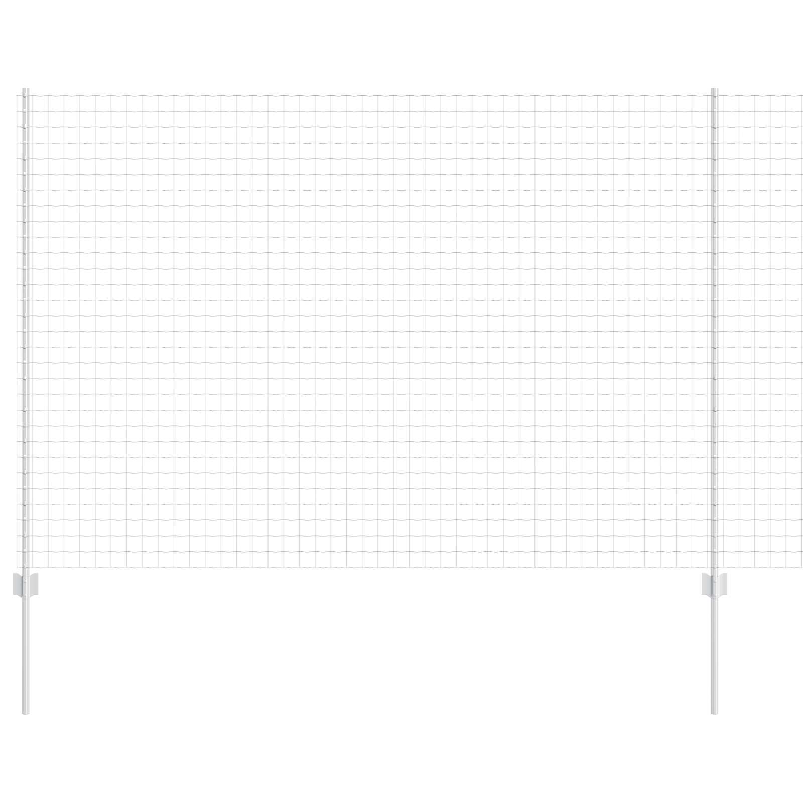 Fence with Post Silver 1.5 x 10 m Steel