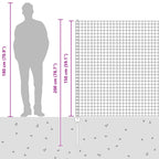 Fence with Post Silver 1.5 x 10 m Steel