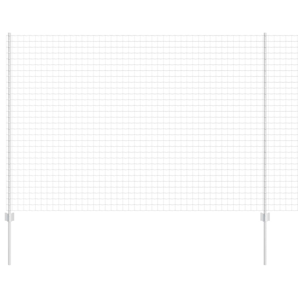 Fence with Post Silver 1.6 x 10 m Steel