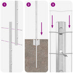 Fence with Post Silver 1.6 x 10 m Steel