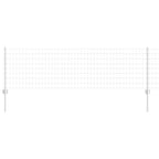 Fence with Post Silver 0.6 x 10 m Steel