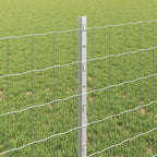 Fence with Post Silver 0.8 x 10 m Steel