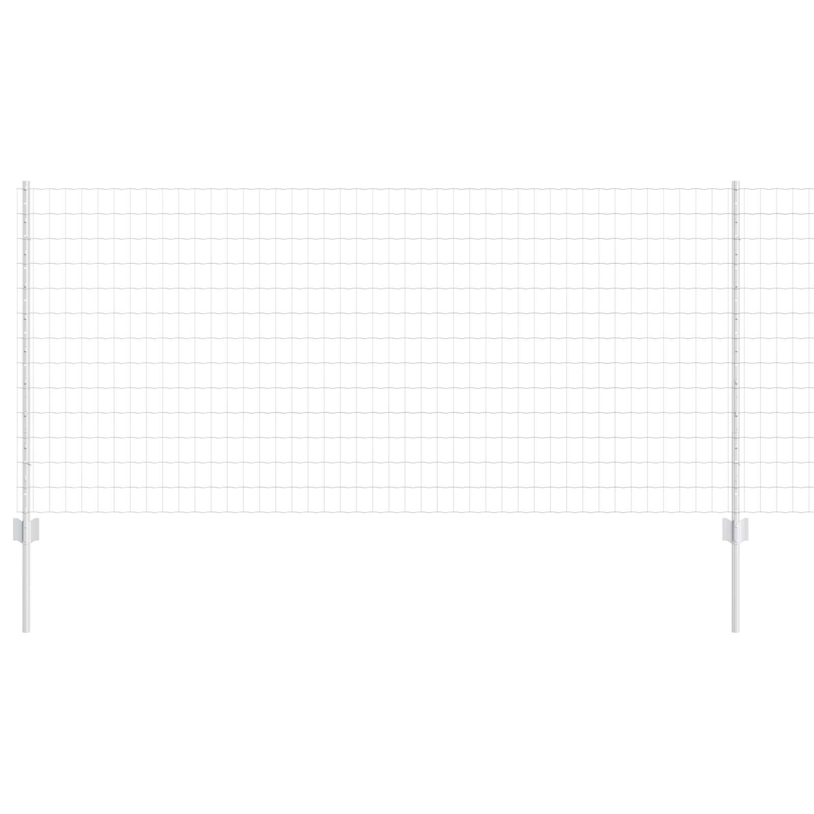 Fence with Post Silver 1 x 10 m Steel