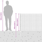 Fence with Post Silver 1 x 10 m Steel