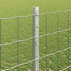 Fence with Post Silver 1.2 x 10 m Steel