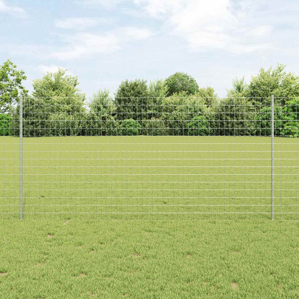 Fence with Post Silver 1.2 x 10 m Steel