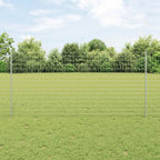 Fence with Post Silver 1.2 x 10 m Steel