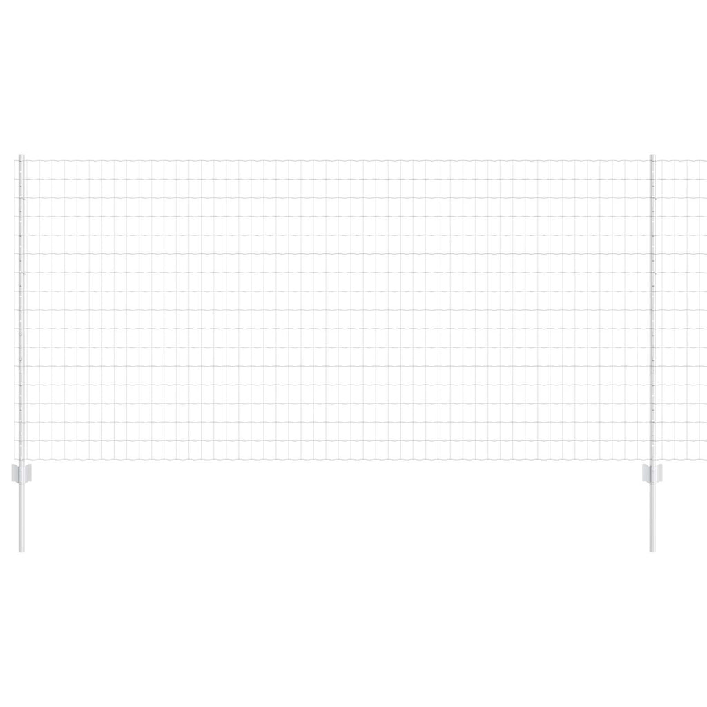 Fence with Post Silver 1.2 x 10 m Steel