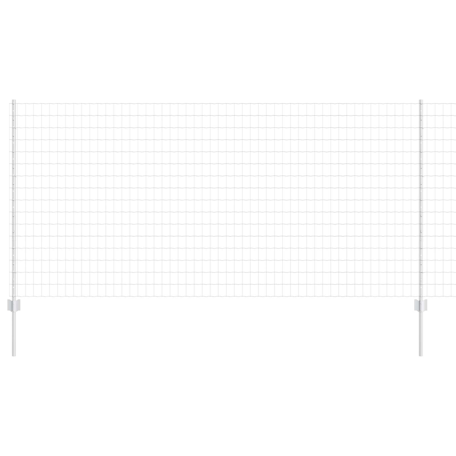 Fence with Post Silver 1.2 x 10 m Steel