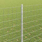Fence with Post Silver 1.4 x 10 m Steel