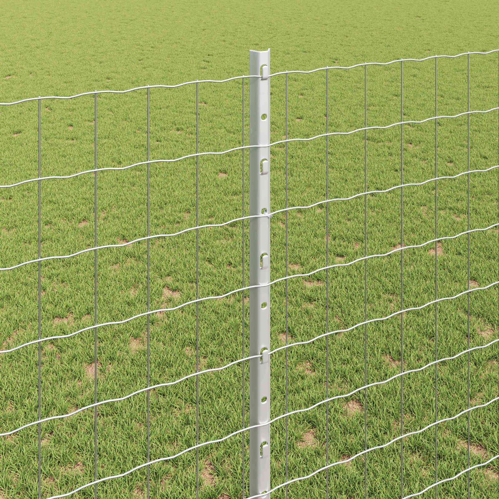 Fence with Post Silver 1.4 x 10 m Steel