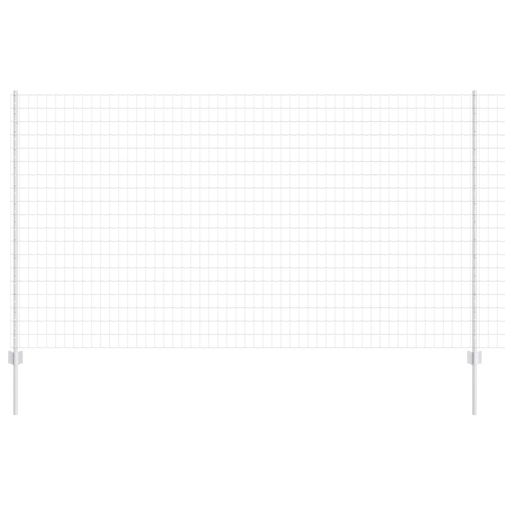 Fence with Post Silver 1.4 x 10 m Steel