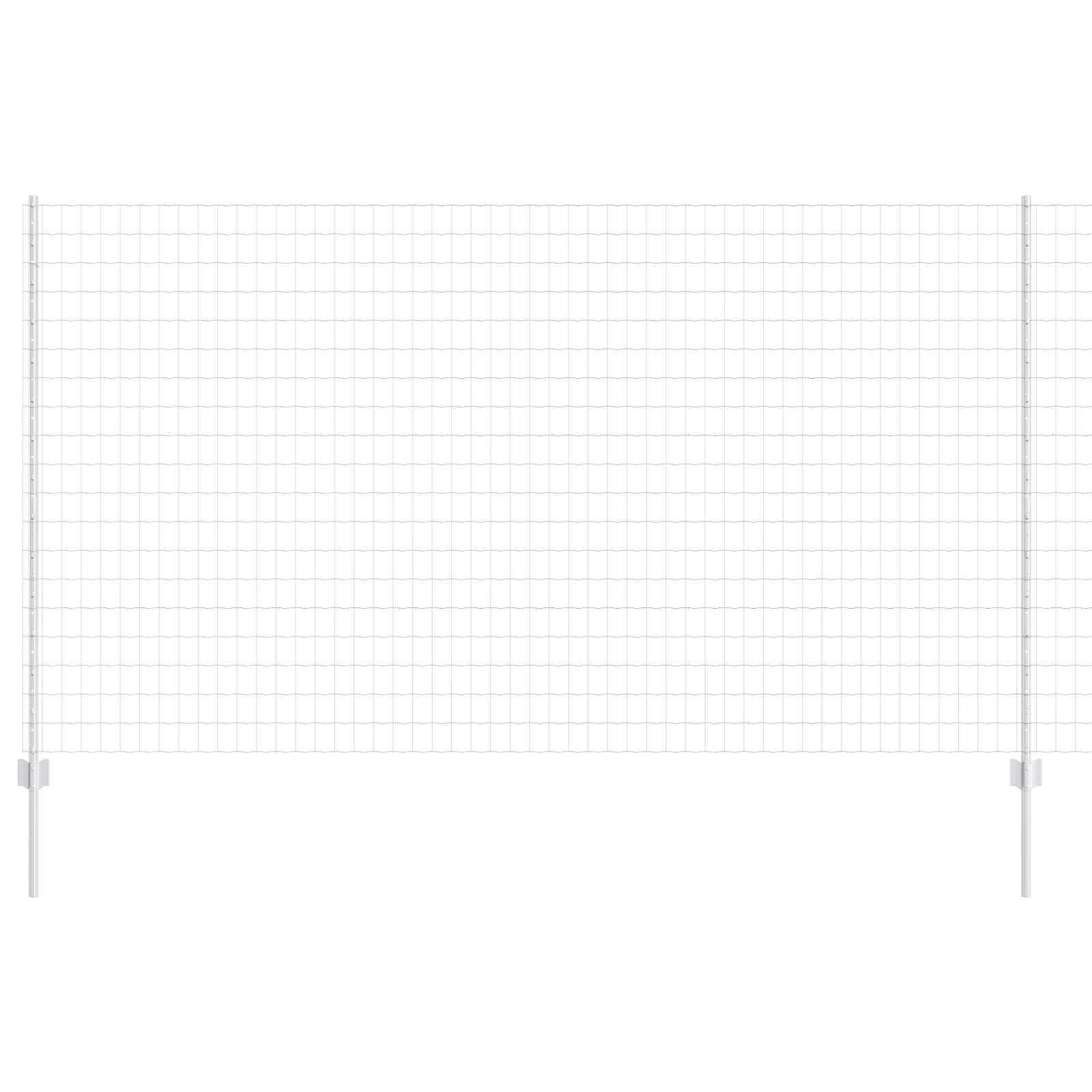 Fence with Post Silver 1.4 x 10 m Steel