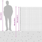 Fence with Post Silver 1.4 x 10 m Steel