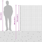 Fence with Post Silver 1.5 x 10 m Steel