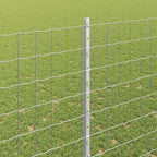 Fence with Post Silver 1.6 x 10 m Steel