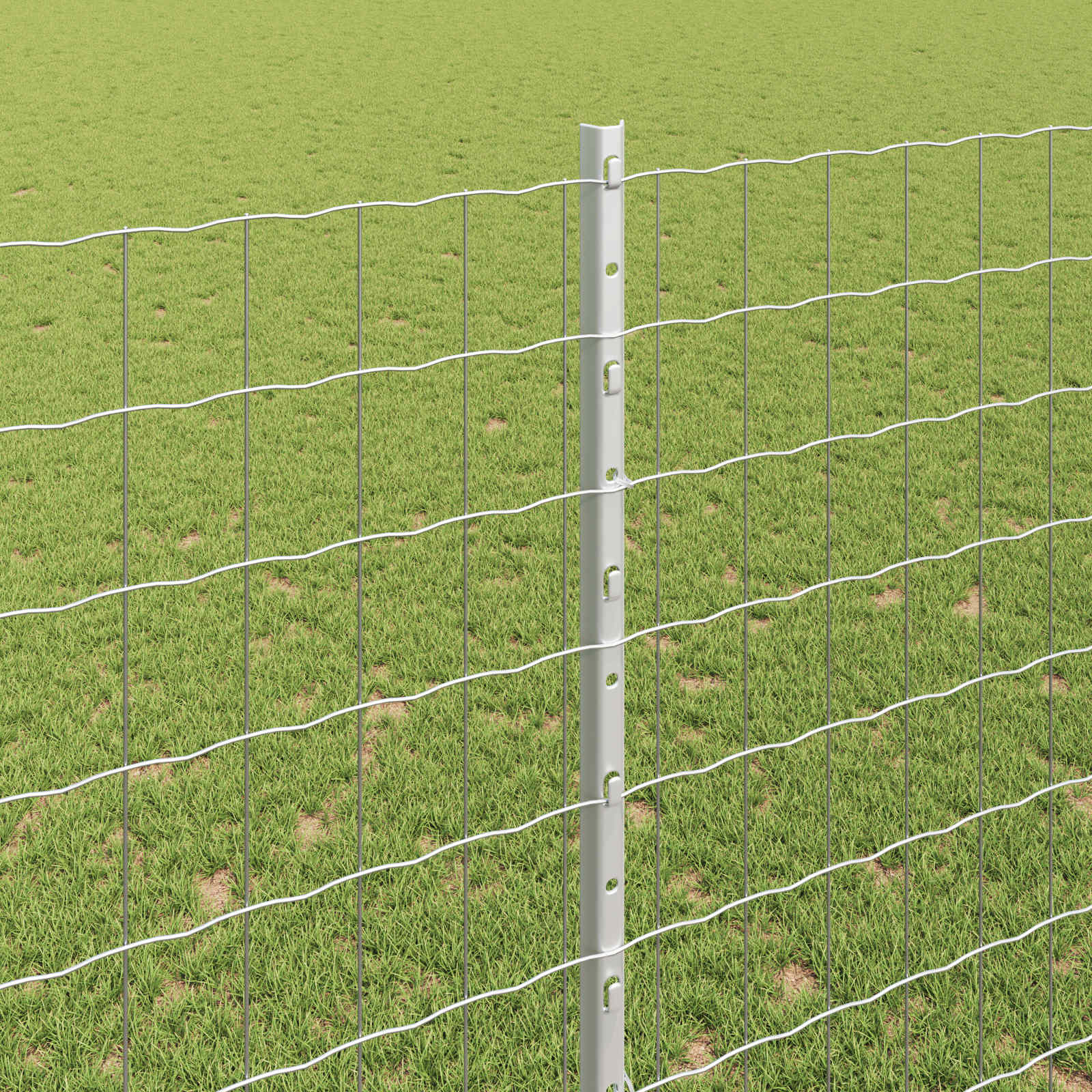 Fence with Post Silver 1.6 x 10 m Steel