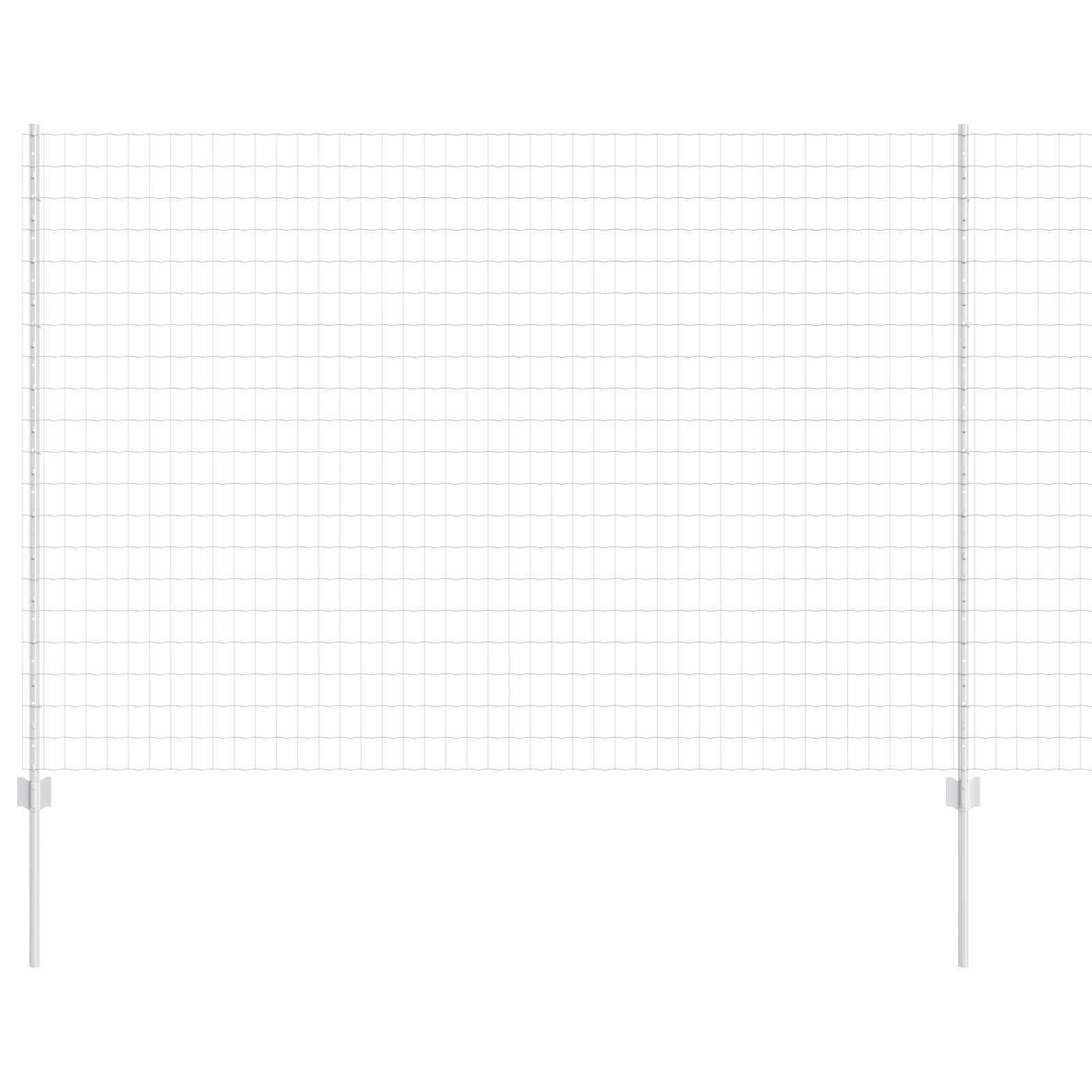 Fence with Post Silver 1.6 x 10 m Steel