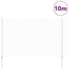 Fence with Post Silver 1.6 x 10 m Steel