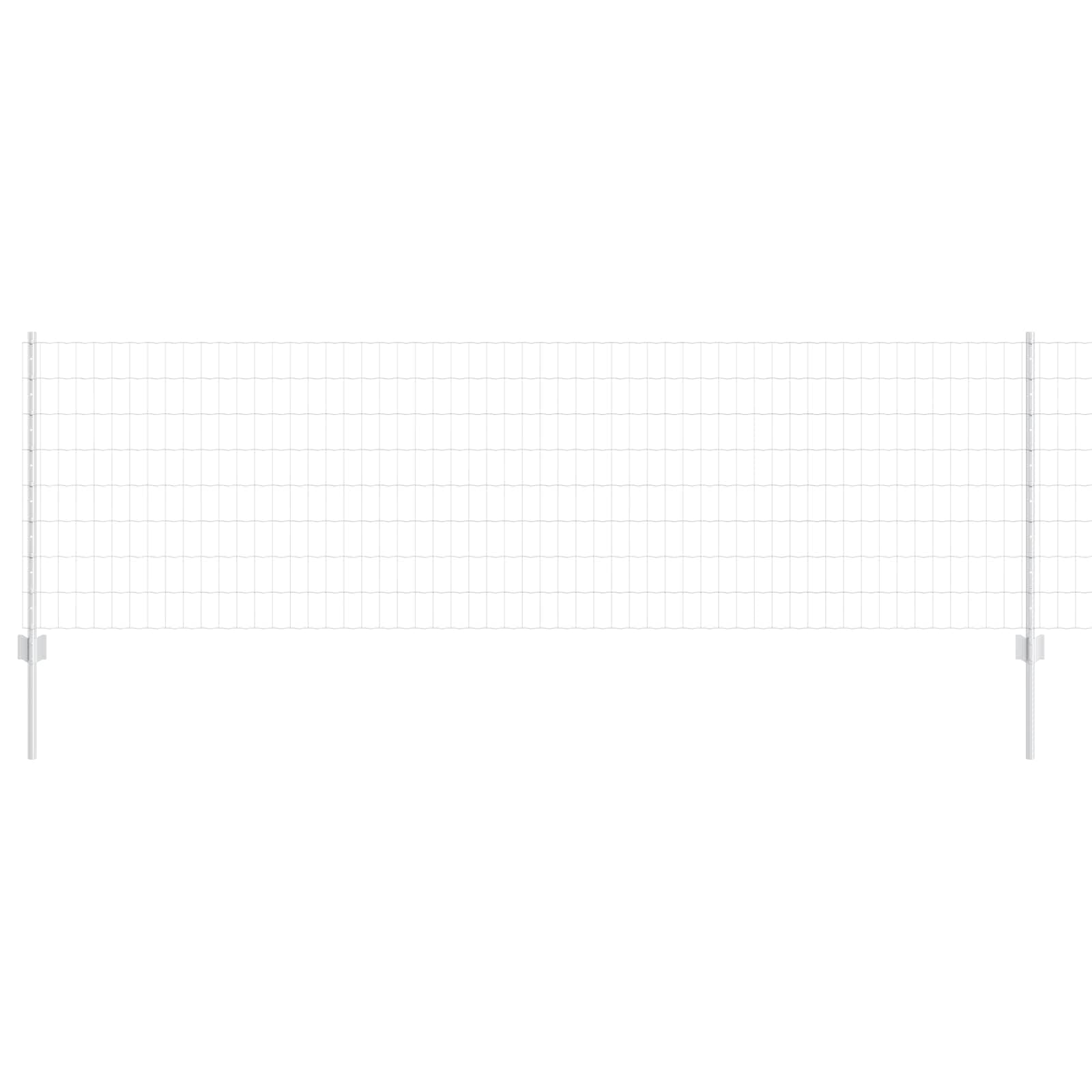 Fence with Post Silver 0.8 x 10 m Steel