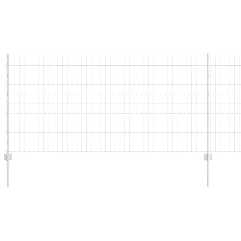 Fence with Post Silver 1 x 10 m Steel