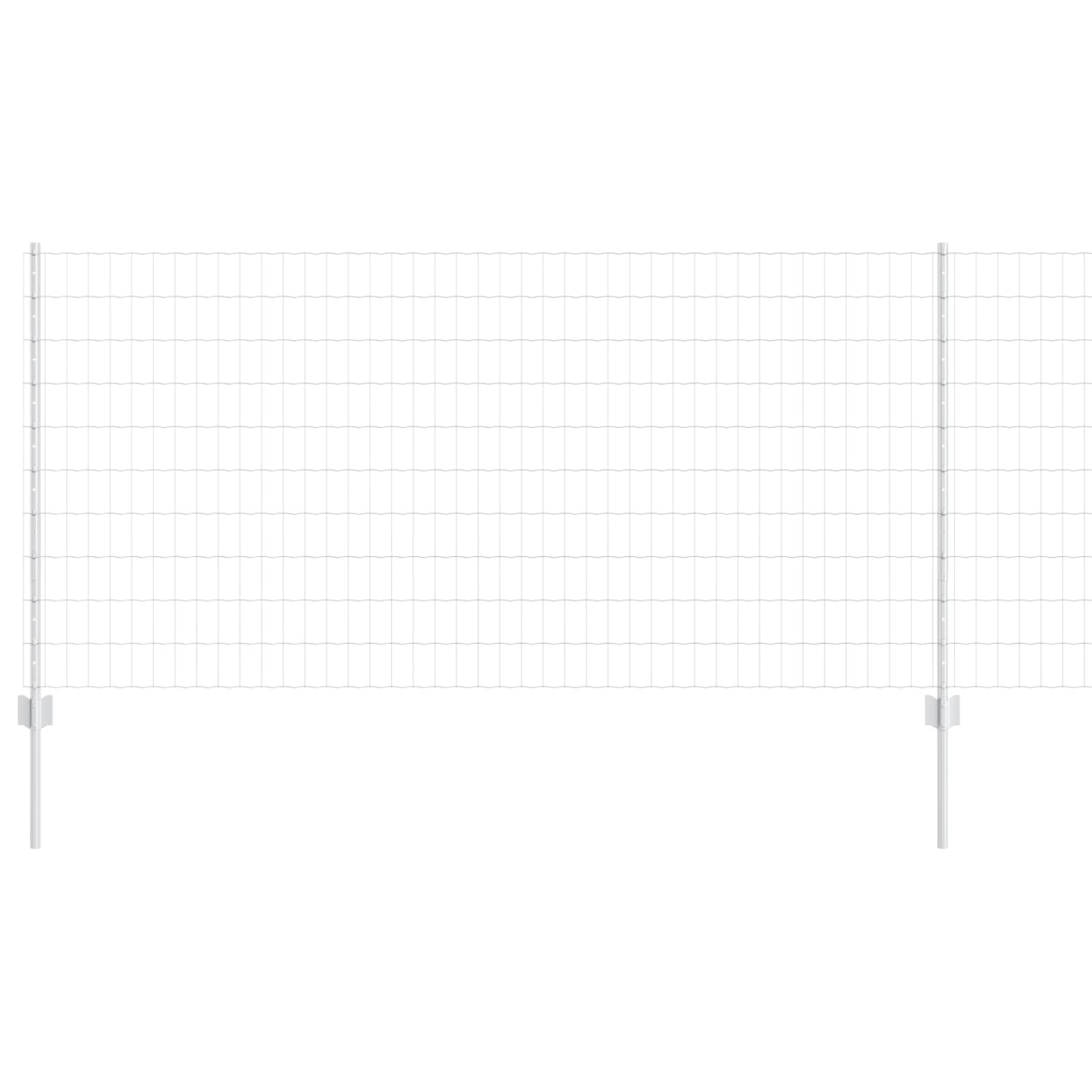 Fence with Post Silver 1 x 10 m Steel