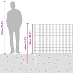 Fence with Post Silver 1 x 10 m Steel