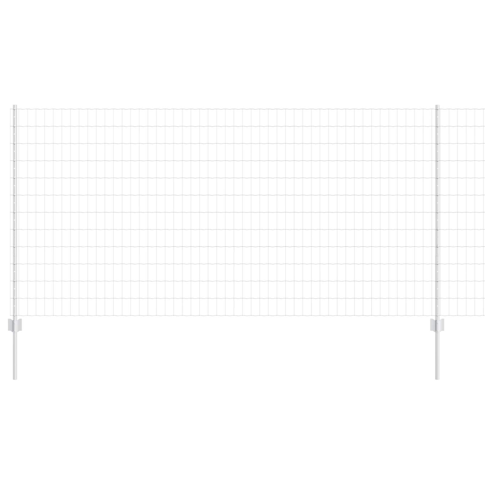 Fence with Post Silver 1.2 x 10 m Steel