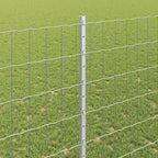 Fence with Post Silver 1.4 x 10 m Steel