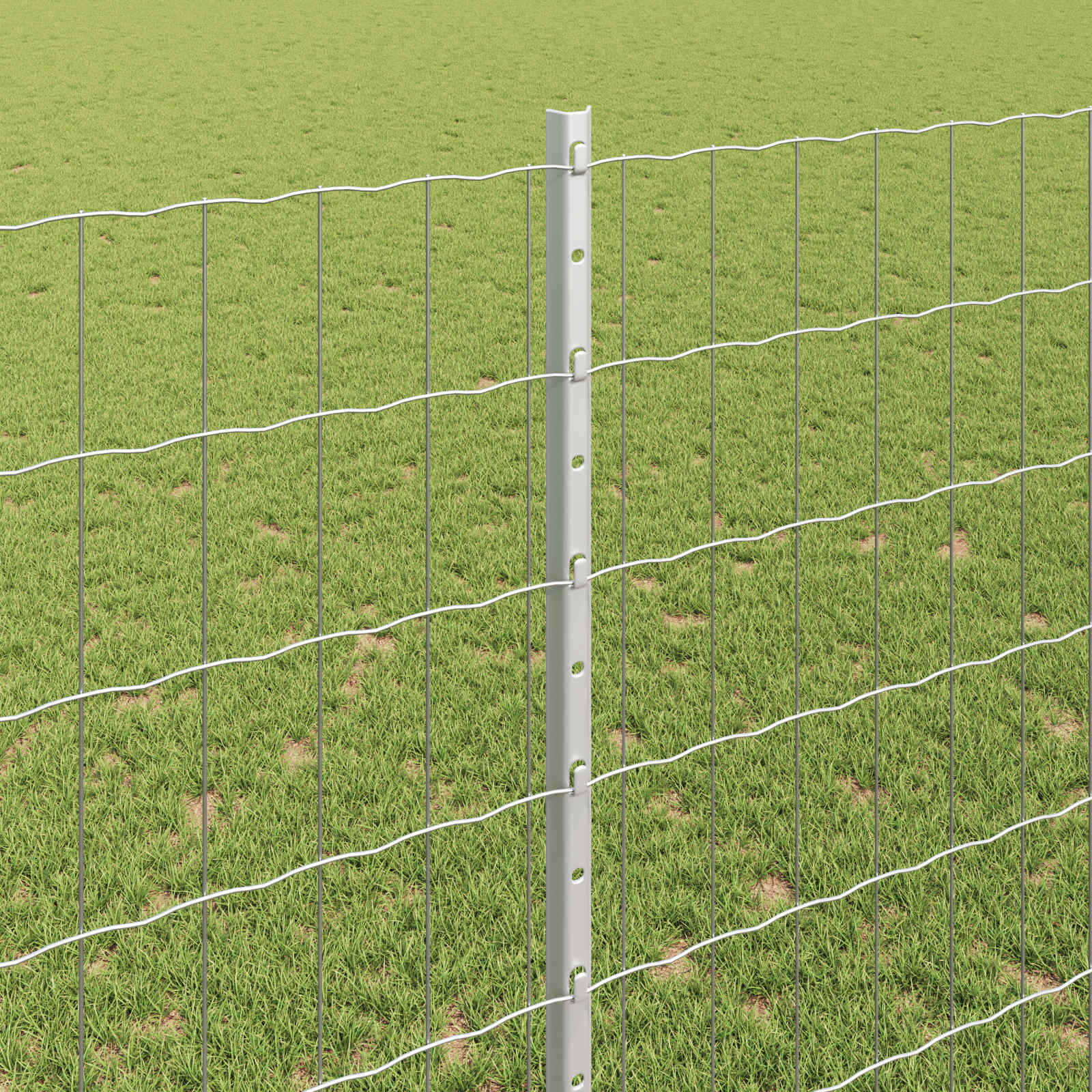Fence with Post Silver 1.4 x 10 m Steel