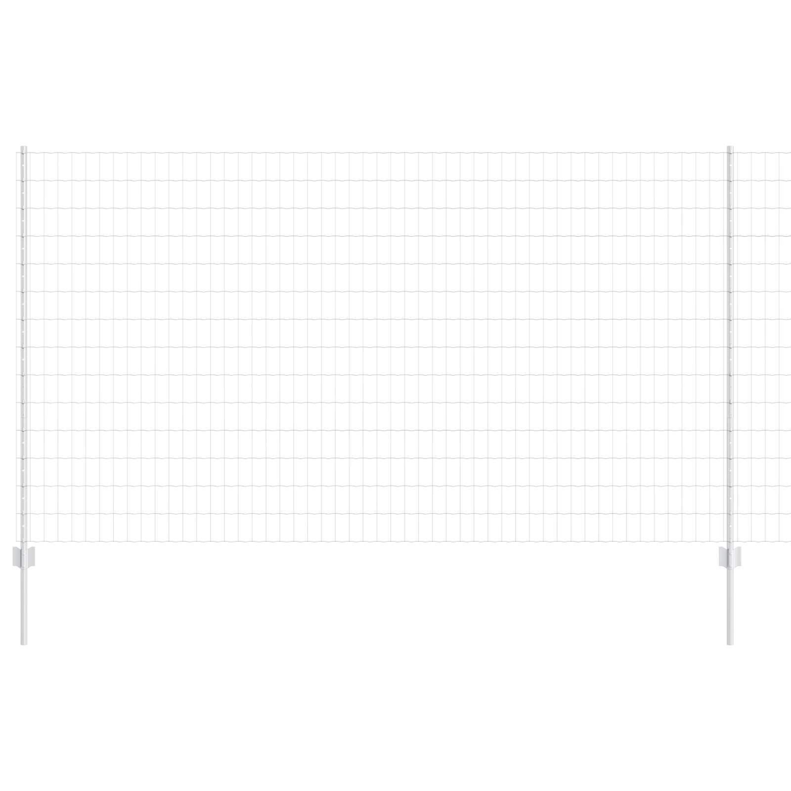 Fence with Post Silver 1.4 x 10 m Steel