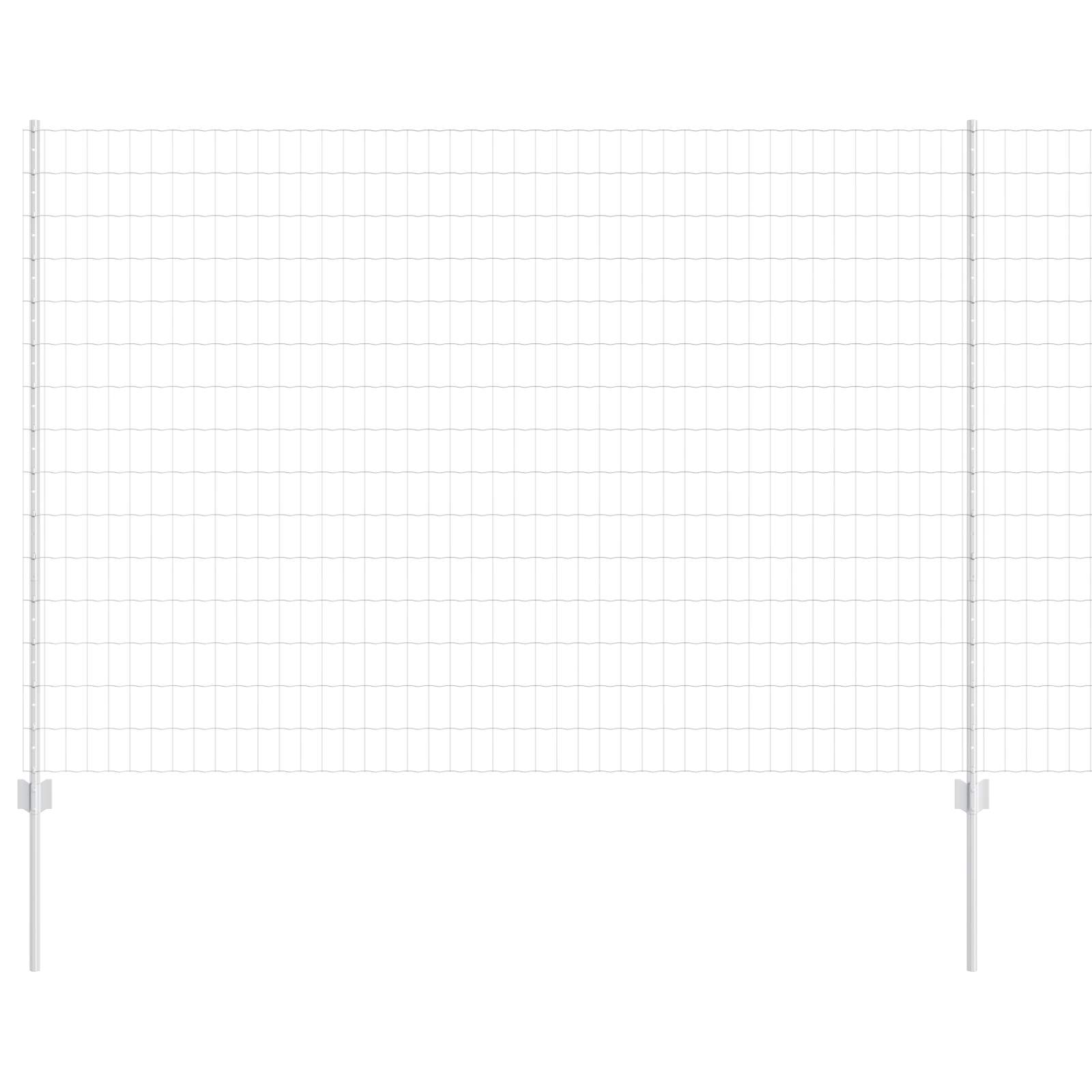 Fence with Post Silver 1.5 x 10 m Steel