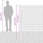 Fence with Post Silver 1.5 x 10 m Steel