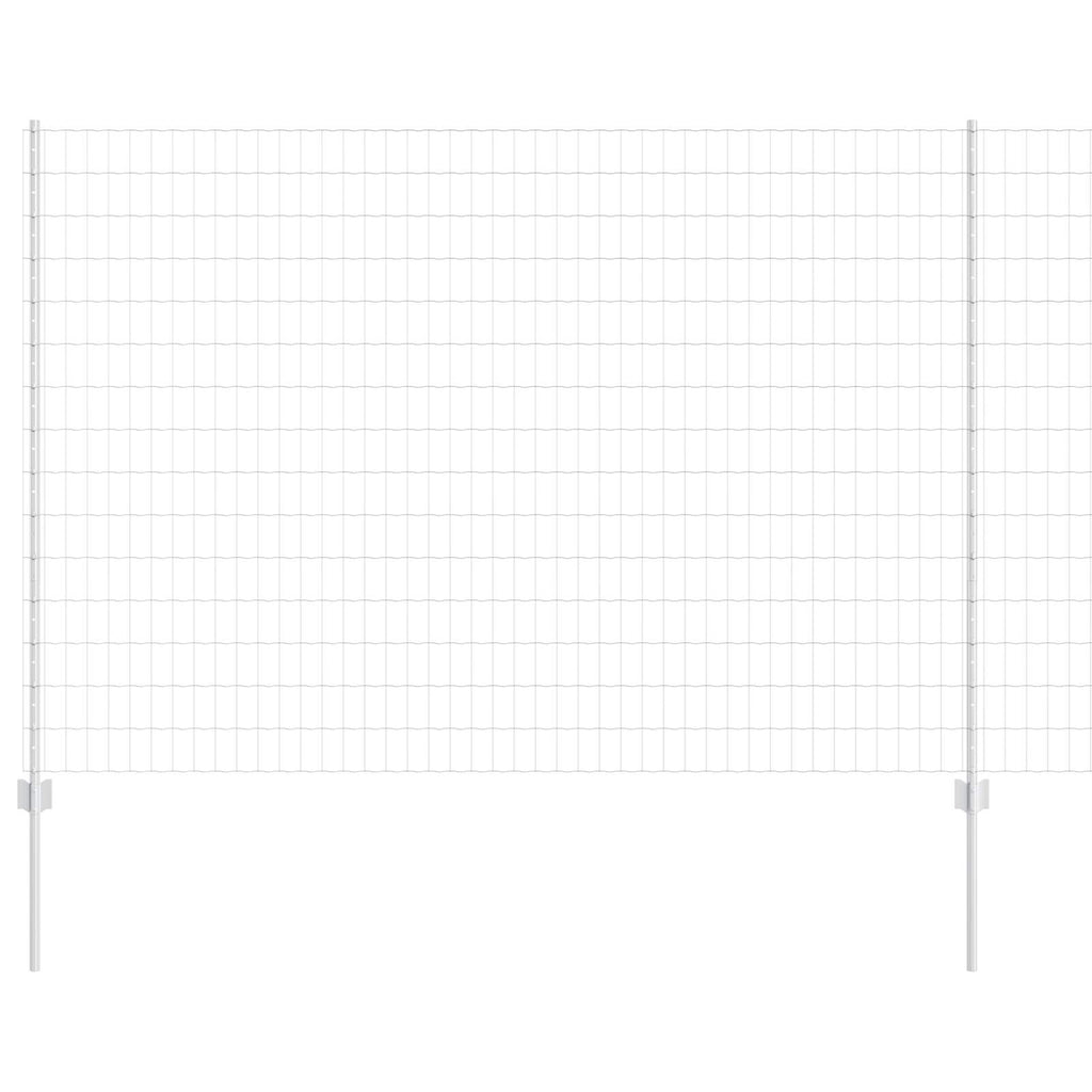 Fence with Post Silver 1.6 x 10 m Steel