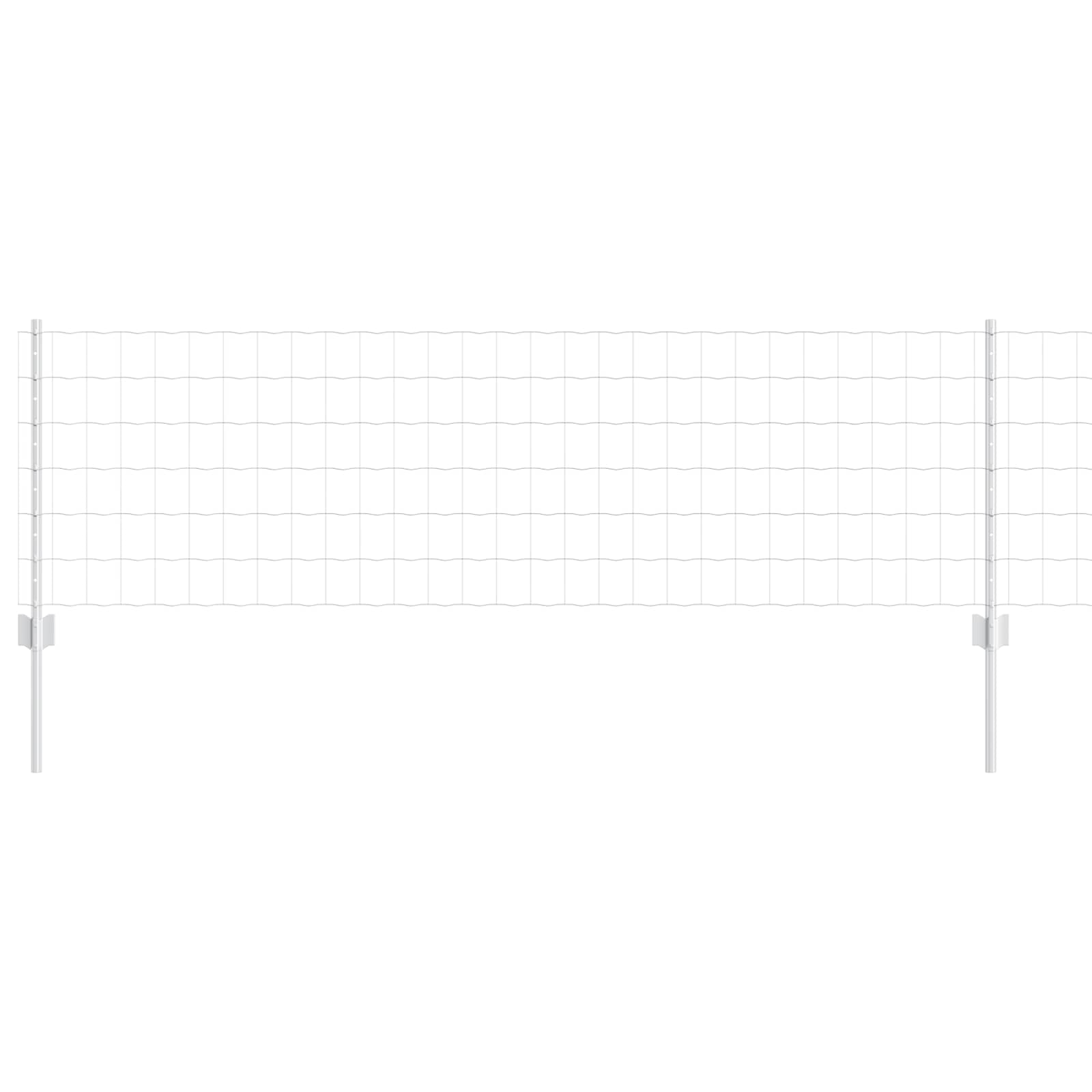 Fence with Post Silver 0.6 x 10 m Steel