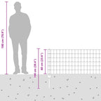 Fence with Post Silver 0.6 x 10 m Steel