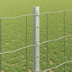 Fence with Post Silver 1.2 x 10 m Steel