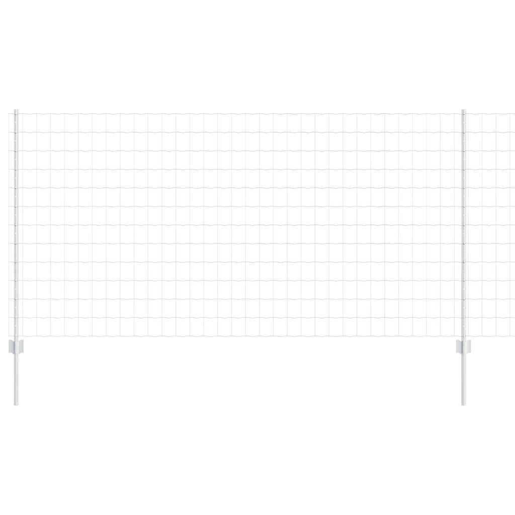 Fence with Post Silver 1.2 x 10 m Steel