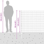 Fence with Post Silver 1.2 x 10 m Steel