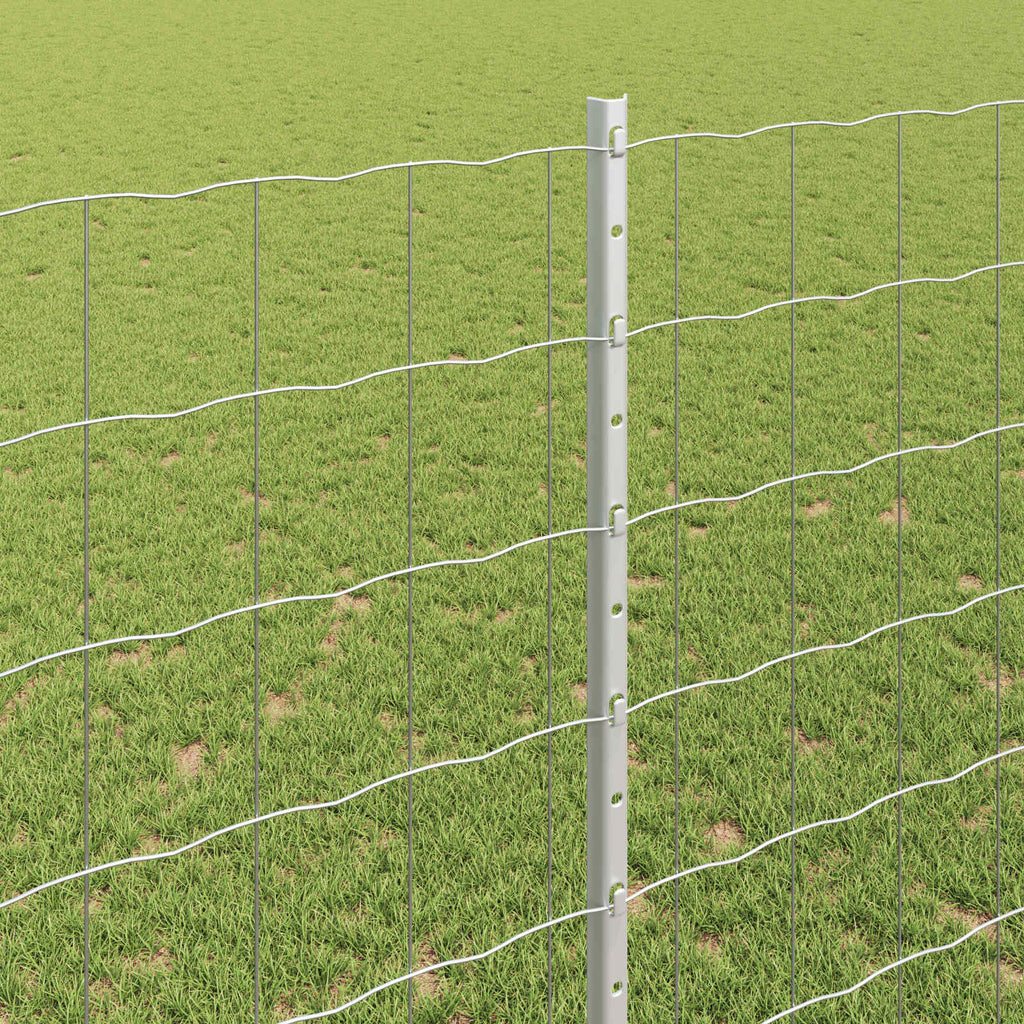 Fence with Post Silver 1.4 x 10 m Steel