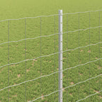 Fence with Post Silver 1.4 x 10 m Steel