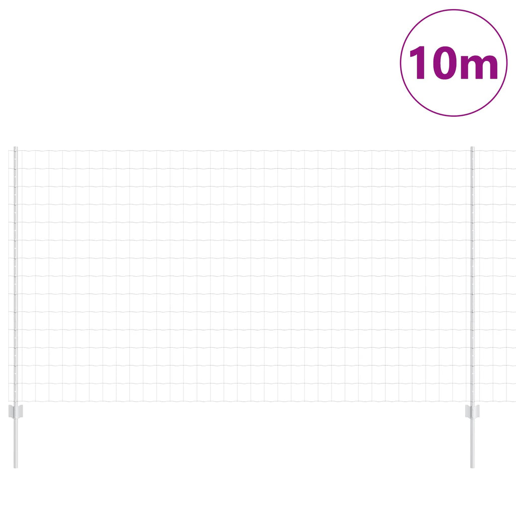 Fence with Post Silver 1.4 x 10 m Steel