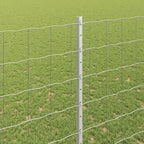 Fence with Post Silver 1.5 x 10 m Steel