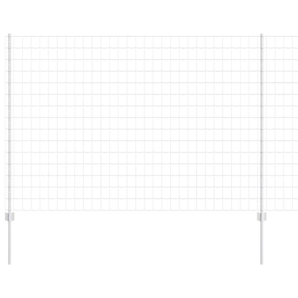 Fence with Post Silver 1.5 x 10 m Steel